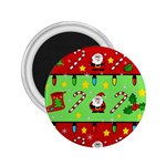 Christmas pattern - green and red 2.25  Magnets Front