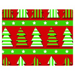 Christmas Trees Pattern Double Sided Flano Blanket (medium)  by Valentinaart