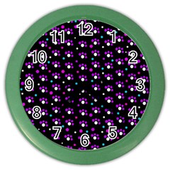 Purple Dots Pattern Color Wall Clocks by Valentinaart