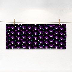 Purple Dots Pattern Hand Towel by Valentinaart