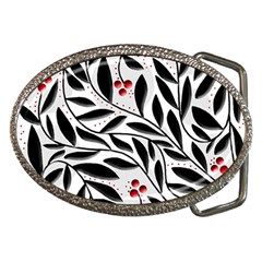 Red, Black And White Elegant Pattern Belt Buckles by Valentinaart