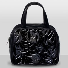 Black Floral Design Classic Handbags (one Side) by Valentinaart