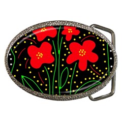 Red Flowers Belt Buckles