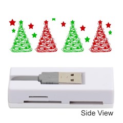 Decorative Christmas Trees Pattern - White Memory Card Reader (stick)  by Valentinaart