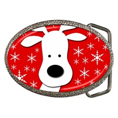 Christmas Reindeer - Red Belt Buckles by Valentinaart