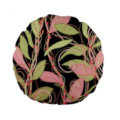 Pink And Ocher Ivy Standard 15  Premium Round Cushions by Valentinaart