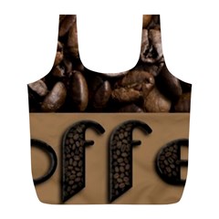 Funny Coffee Beans Brown Typography Full Print Recycle Bags (l) 