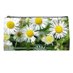 White Summer Flowers Watercolor Painting Art Pencil Cases