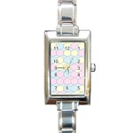 Colorful honeycomb - diamond pattern Rectangle Italian Charm Watch Front