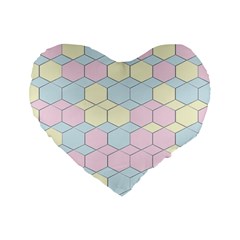 Colorful Honeycomb - Diamond Pattern Standard 16  Premium Heart Shape Cushions