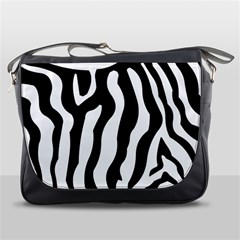 Zebra Horse Skin Pattern Black And White Messenger Bags