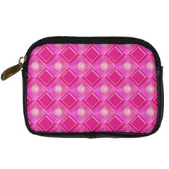 Pink Sweet Number 16 Diamonds Geometric Pattern Digital Camera Cases by yoursparklingshop