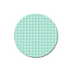 Mint Color Triangle Pattern Magnet 3  (round)