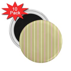 Summer Sand Color Pink And Yellow Stripes 2 25  Magnet (10 Pack)