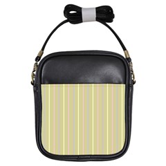 Summer Sand Color Lilac Pink Yellow Stripes Pattern Girls Sling Bags