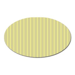 Summer Sand Color Yellow Stripes Pattern Oval Magnet