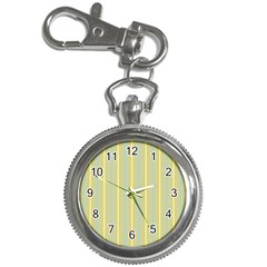 Summer Sand Color Blue And Yellow Stripes Pattern Key Chain Watches