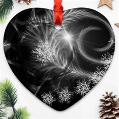 Silver Feather And Ball Decoration Ornament (heart) 