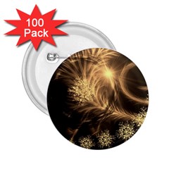 Golden Feather And Ball Decoration 2 25  Buttons (100 Pack) 