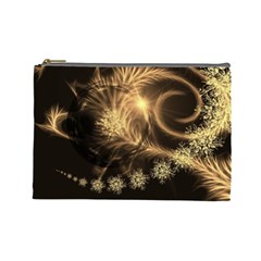 Golden Feather And Ball Decoration Cosmetic Bag (large) 