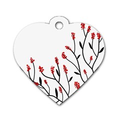 Elegant Tree Dog Tag Heart (one Side)