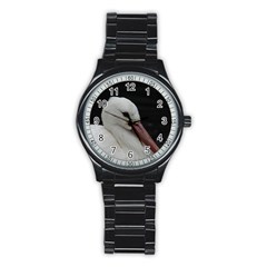 Wild Stork Bird Stainless Steel Round Watch