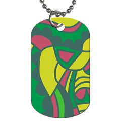 Green Abstract Decor Dog Tag (one Side)