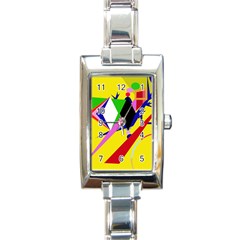 Yellow Abstraction Rectangle Italian Charm Watch