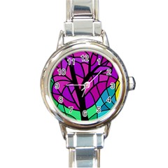 Decorative Tree 2 Round Italian Charm Watch