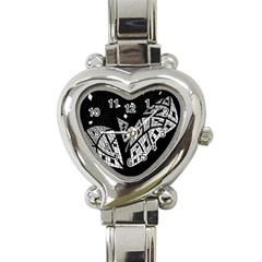 Black And White Tree Heart Italian Charm Watch