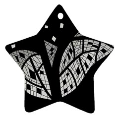 Black And White Tree Star Ornament (two Sides) 