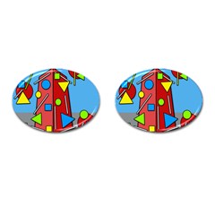 Crazy Building Cufflinks (oval)