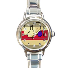 Decorative Art Round Italian Charm Watch