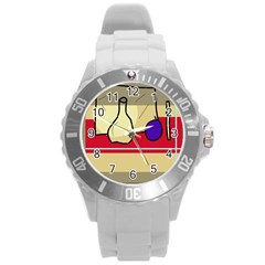 Decorative Art Round Plastic Sport Watch (l)