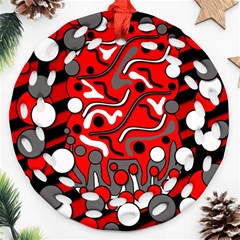 Red Mess Round Filigree Ornament (2side)