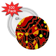 Orange Floating 2 25  Buttons (100 Pack) 