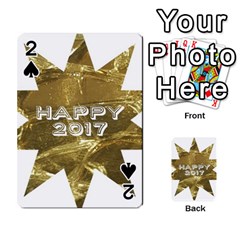 Happy New Year 2017 Gold White Star Playing Cards 54 Designs  by yoursparklingshop