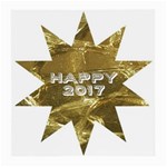 Happy New Year 2017 Gold White Star Medium Glasses Cloth Front