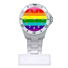 Colorful Stripes Lgbt Rainbow Flag Plastic Nurses Watch