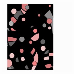 Pink And Gray Abstraction Small Garden Flag (two Sides) by Valentinaart