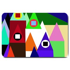 Colorful Houses  Large Doormat 