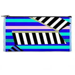 Blue Lines Decor Pencil Cases