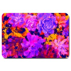 Purple Painted Floral And Succulents Large Door Mat