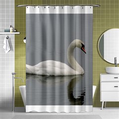 Swimming White Swan Shower Curtain 48  X 72  (small) 