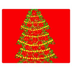 Sparkling Christmas Tree - Red Double Sided Flano Blanket (medium)  by Valentinaart