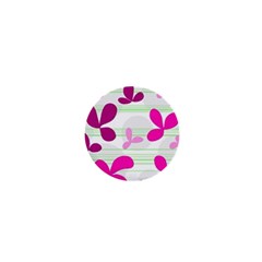 Magenta Floral Pattern 1  Mini Magnets