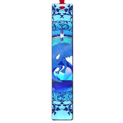 The Blue Dragpn On A Round Button With Floral Elements Large Book Marks