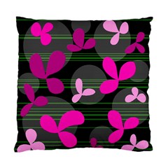 Magenta Floral Design Standard Cushion Case (two Sides) by Valentinaart