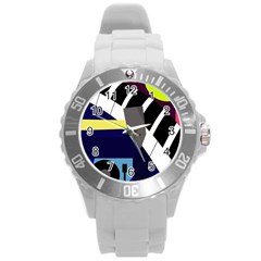 Hard Round Plastic Sport Watch (l)