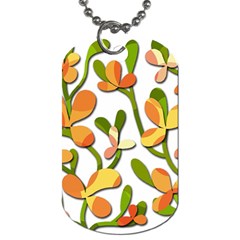 Decorative Floral Tree Dog Tag (two Sides)